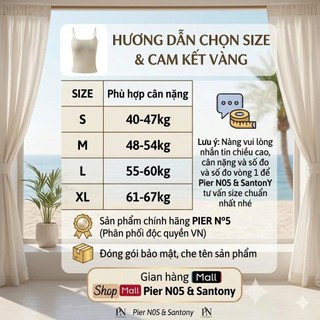 Áo Hai Dây Đi Biển Santony 5601 & 5602 - Dây Ngọc Trai, Đệm Có Sẵn, Hương Hoa Sơn Trà PIER N°5