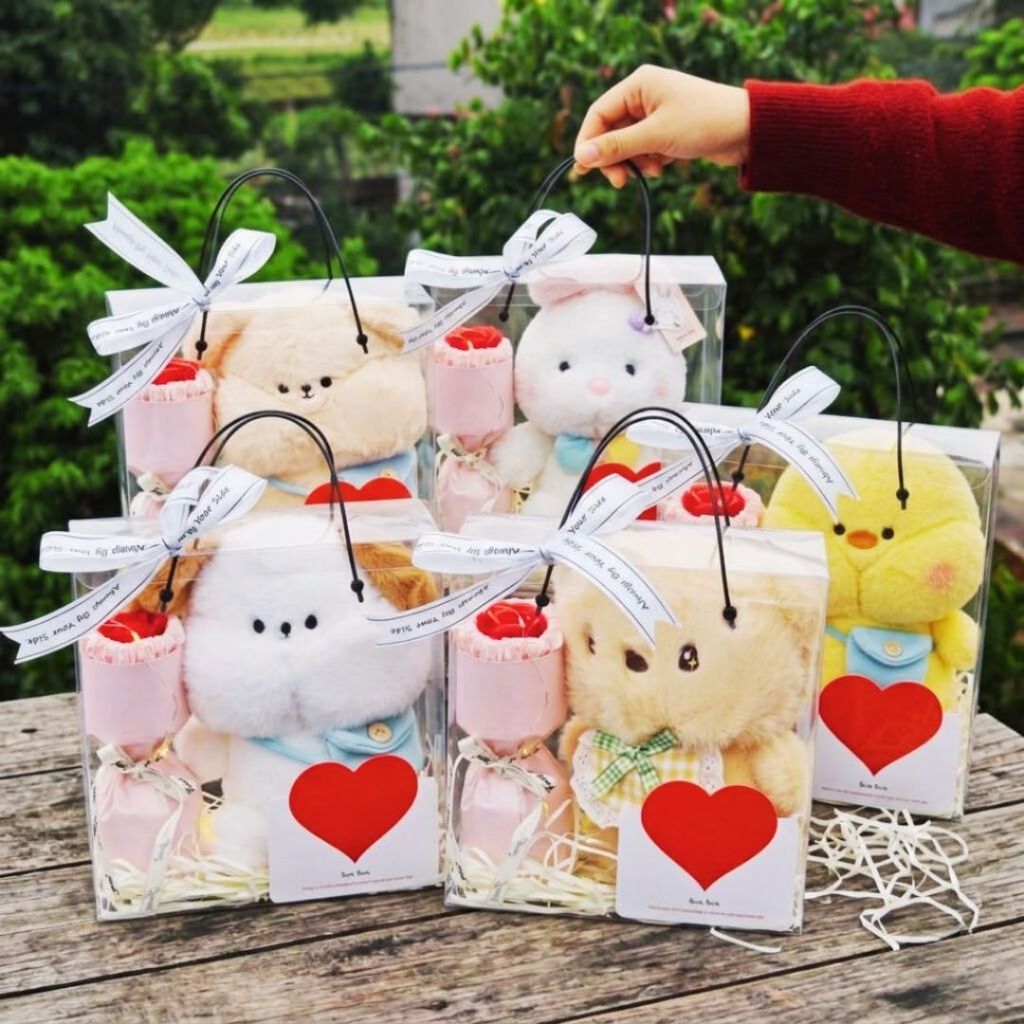 Hộp Quà Tặng Gấu Bông Dễ Thương, Set Quà Tặng Gấu Bông Kèm Nhiều Phụ Kiện Sang Trọng Quà Tặng Sinh Nhật Cho Bé,Bạn Gái
