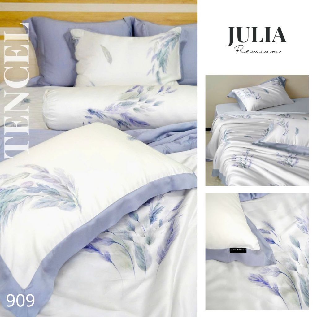 Bộ Chăn Ga Gối Lụa Tencel 100% Gỗ Sồi Cao Cấp Julia- Mềm Mịn, Mát Lạnh, Ga Giường Bọc Thun – Nhiều Màu J9H