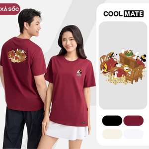 Áo thun nam nữ cotton 100% 220gsm IN Mickey Dọn nhà đón Tết Áo đôi Coolmate