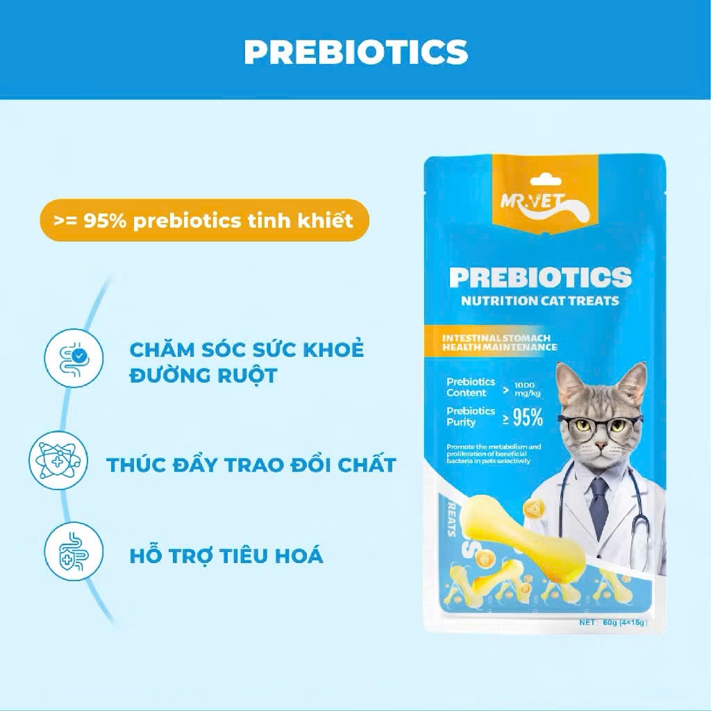 Súp Thưởng Cho Mèo MR.VET 4 Thanh – Snack Mèo Dạng Súp, Mềm Dễ Ăn, Bổ Sung Độ Ẩm, Cho Mèo Từ 4 Tháng