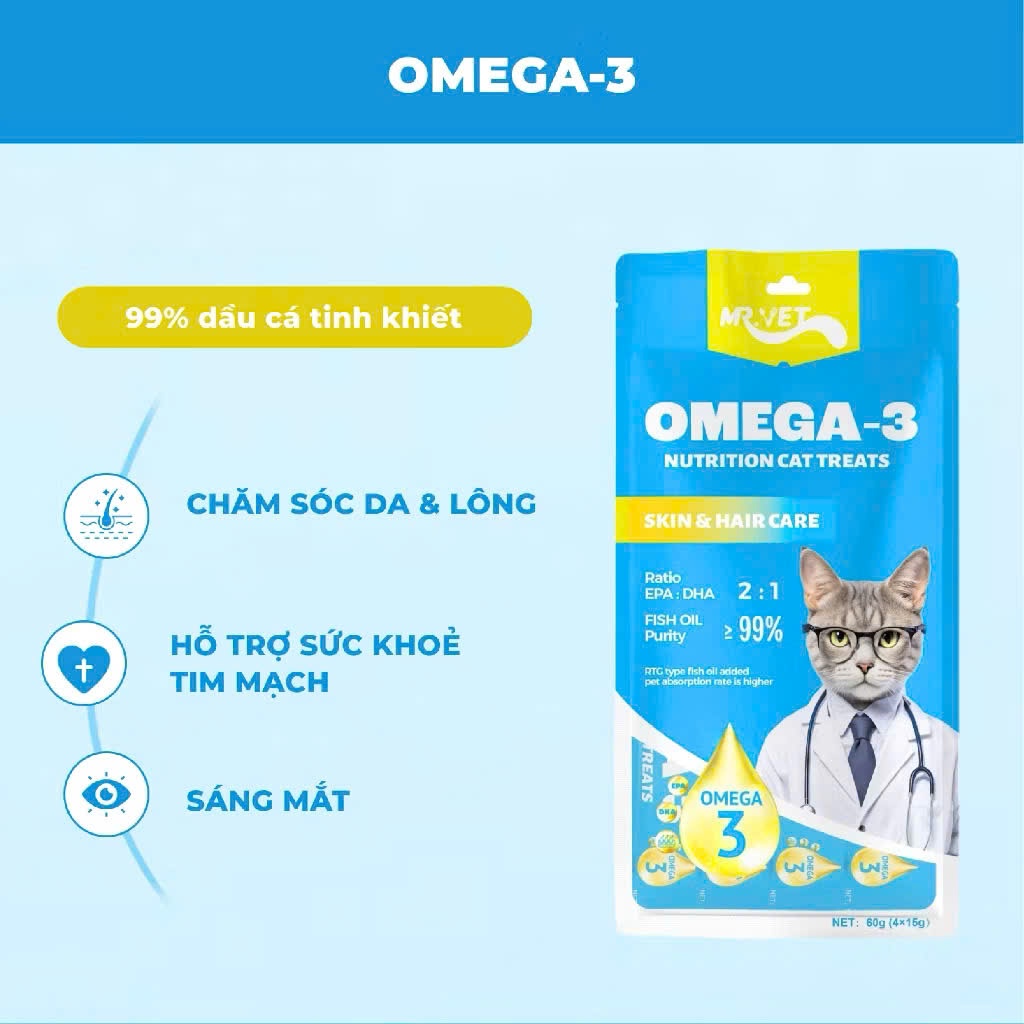 Súp Thưởng Cho Mèo MR.VET 4 Thanh – Snack Mèo Dạng Súp, Mềm Dễ Ăn, Bổ Sung Độ Ẩm, Cho Mèo Từ 4 Tháng