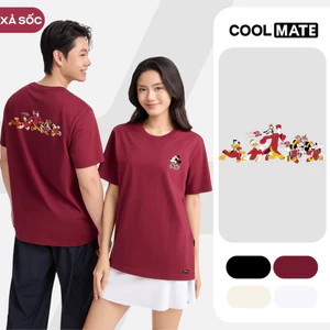 Áo thun nam nữ cotton 100% 220gsm IN Mickey Du Xuân Áo đôi Coolmate
