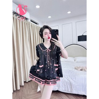 Đồ ngủ pijama cổ sen cột nơ tiểu thư (DB115)