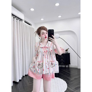 Đồ ngủ pijama cổ sen cột nơ tiểu thư (DB115)