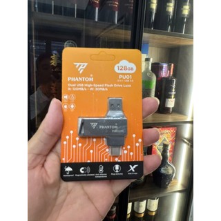 USB 3.0 OTG PHANTOM PU01 dung lượng 128GB Cổng USB và TypeC cho Máy Tính / Điện Thoại - Vỏ Kim Loại