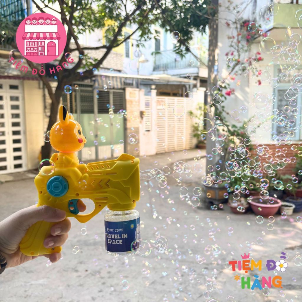 [Tặng 4 Cục Pin] Đồ Chơi Máy Bắn Bong Bóng Xà Phòng Hottrend Nhân Vật Hoạt Hình Dành Cho Bé