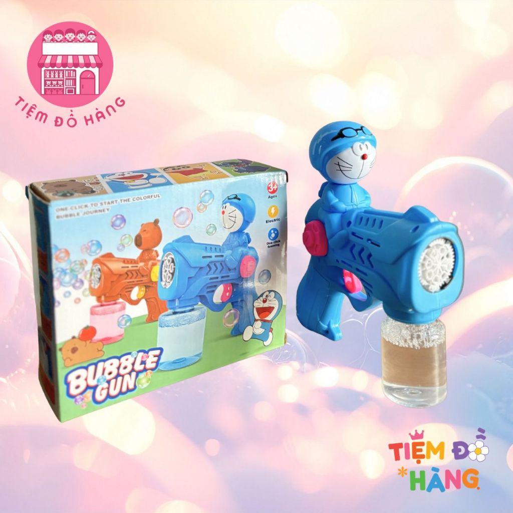 [Tặng 4 Cục Pin] Đồ Chơi Máy Bắn Bong Bóng Xà Phòng Hottrend Nhân Vật Hoạt Hình Dành Cho Bé