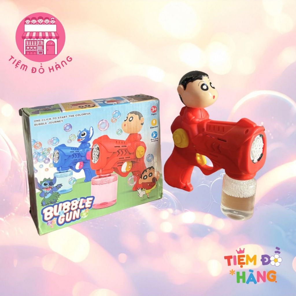 [Tặng 4 Cục Pin] Đồ Chơi Máy Bắn Bong Bóng Xà Phòng Hottrend Nhân Vật Hoạt Hình Dành Cho Bé
