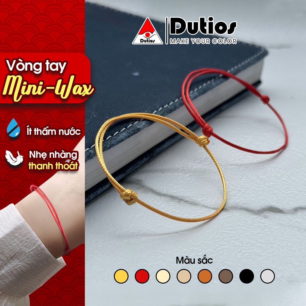 [Dutios] Vòng tay Mini-Wax Cord dây sáp chỉ mảnh kiểu rút Phụ kiện Minimalism nam nữ VCM001