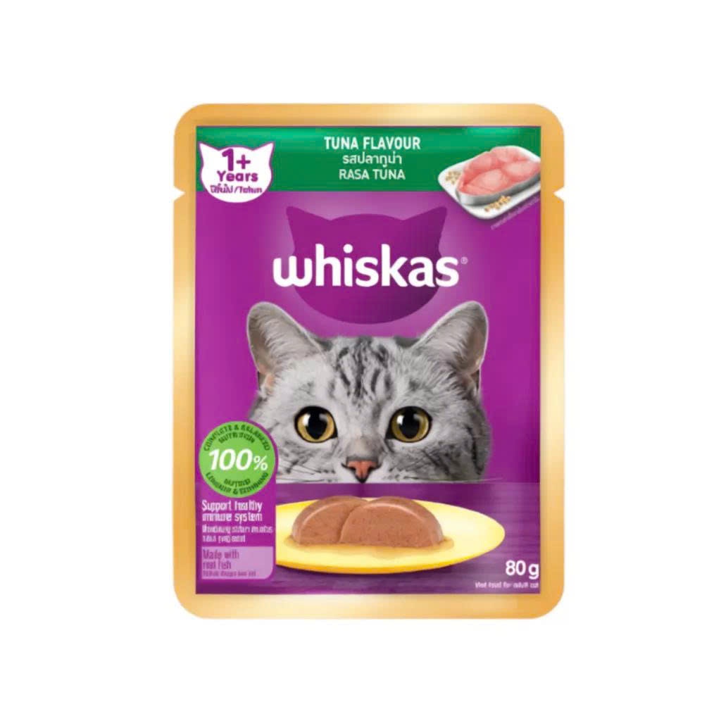 Pate Whiskas Cho Mèo Đa Vị 80g - Đa Dạng Hương Vị, Giàu Protein Và Vitamin, Phù Hợp Mèo Lớn Và Mèo Con