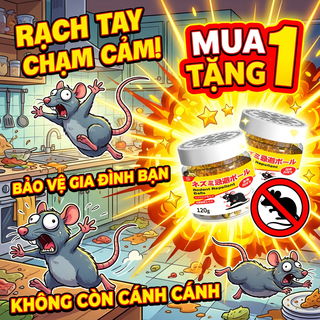 【Mua 1 tặng 1】🐭 Gel & viên đuổi chuột 24h – Chiết xuất thực vật, an toàn cho người & thú cưng, loại bỏ chuột nhanh chóng