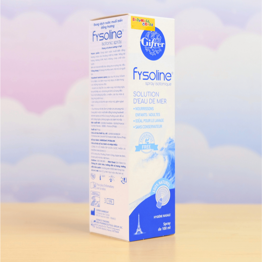 Dung Dịch Xịt Mũi Fysoline Isotonic Spray 100ml Làm Sạch Giữ Ẩm Mũi Cho Bé & Người Lớn|Babymall&Care