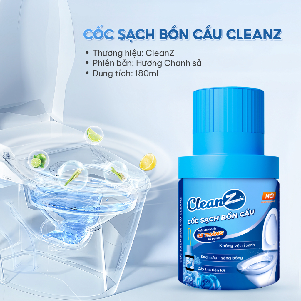 Cốc Sạch Bồn Cầu CleanZ Tẩy Sạch Mảng Bám Kháng Khuẩn Khử Mùi Hôi Dành Cho Nhà Vệ Sinh Thơm Mát 180g