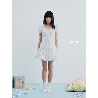 𝐒𝐚𝐧𝐝𝐲 𝐒𝐤𝐢𝐫𝐭 - Chân váy bí trắng nhien.official NCV00029