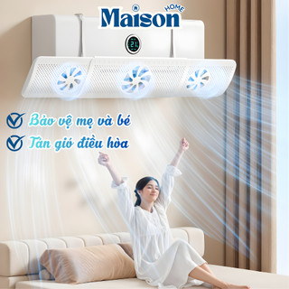 Tấm Chắn Gió Điều Hòa ABS 3 Cánh Quạt Xoay 180 Độ, Kéo Giãn 52-86cm Cản Gió Máy Lạnh Cho Mẹ Và Bé
