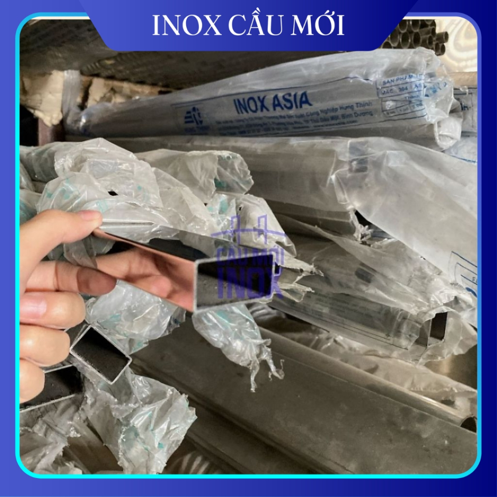 Hộp inox chữ nhật 304 15x30, độ dày 1.2 mm/1.5mm, chiều dài 1 mét, 1.2 mét, 1.5 mét, hàng loại 1