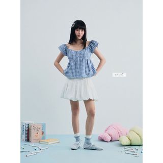 𝐒𝐢𝐦𝐨𝐧 𝐓𝐨𝐩 - Áo kiểu nữ babydoll, áo caro cánh tiên nhien.official NAS00047