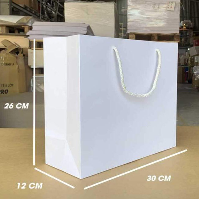 Túi giấy ivory cao cấp túi quà tặng màu đen trắng, nhận in túi logo túi theo yêu cầu, in tối thiểu 10 túi