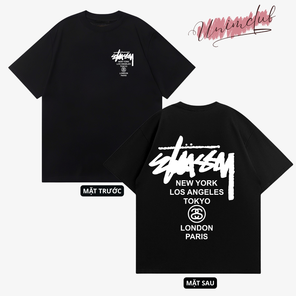 Áo Thun Stusssy New York 2026 Unim Fashion Chất Liệu Cotton Cao Cấp Hình In Chống Bong Chóc