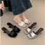 Dép nữ thời trang mũi vuông đế cách điệu (cao 7cm)
