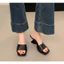 Dép nữ thời trang mũi vuông đế cách điệu (cao 7cm)