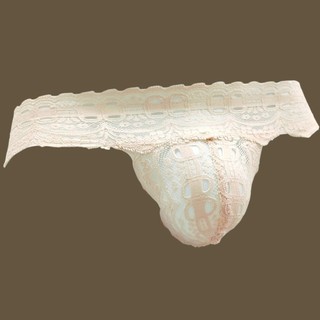 Q327 - Quần lót ren Nam nâu hồng pastel