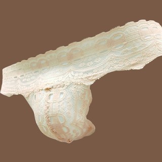 Q327 - Quần lót ren Nam nâu hồng pastel