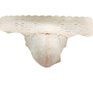 Q327 - Quần lót ren Nam nâu hồng pastel