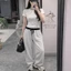 Sét Đồ Nữ Áo Thun Babytee Đỏ Form Ôm Phối Quần Suông Xám Cạp Chun Đen,Đỏ Cá Tính Full Size