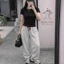 Sét Đồ Nữ Áo Thun Babytee Đỏ Form Ôm Phối Quần Suông Xám Cạp Chun Đen,Đỏ Cá Tính Full Size