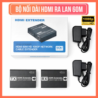 Bộ Nối Dài HDMI Qua Cáp Mạng LAN FB 60M – HDMI Extender 60M Full HD 1080P Kèm Nguồn