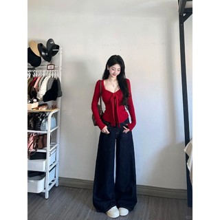 Quần Jean Suông Ống Rộng 28CM Nữ MIAA Dáng Dài Chất Jean Denim Mềm Cạp Cao Ôm Eo Hack Chân J09