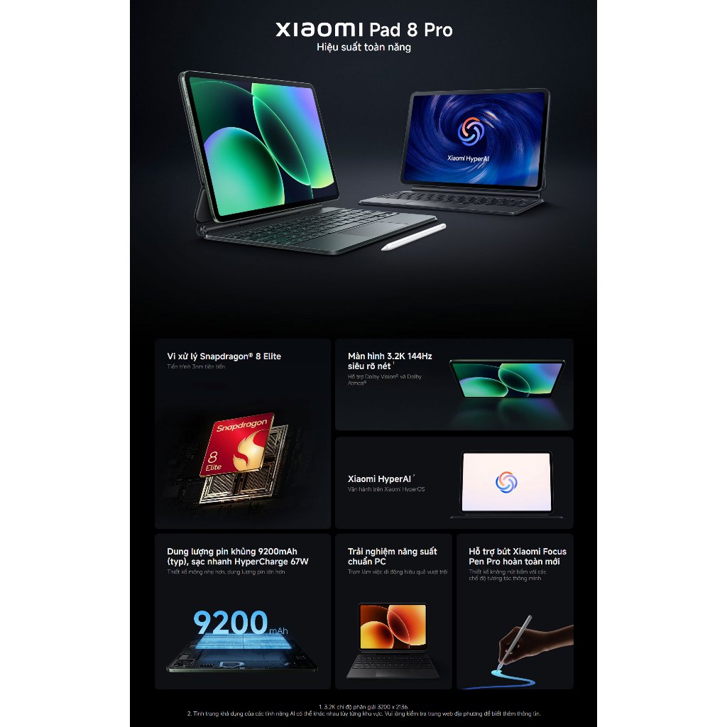 Máy Tính Bảng Xiaomi Pad 8 Pro 8+128 | 8+256 | 12+512 Chính Hãng | Bảo Hành 18 Tháng | BigBuy360 - bigbuy360.vn