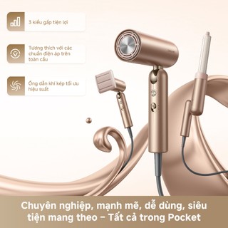 Máy Sấy Tóc Ion Âm Dreame Pocket Uni | Gấp Gọn Tích Hợp Tạo Kiểu Tóc | Sấy Khô Tức Thì | Bảo Hành 24 Tháng