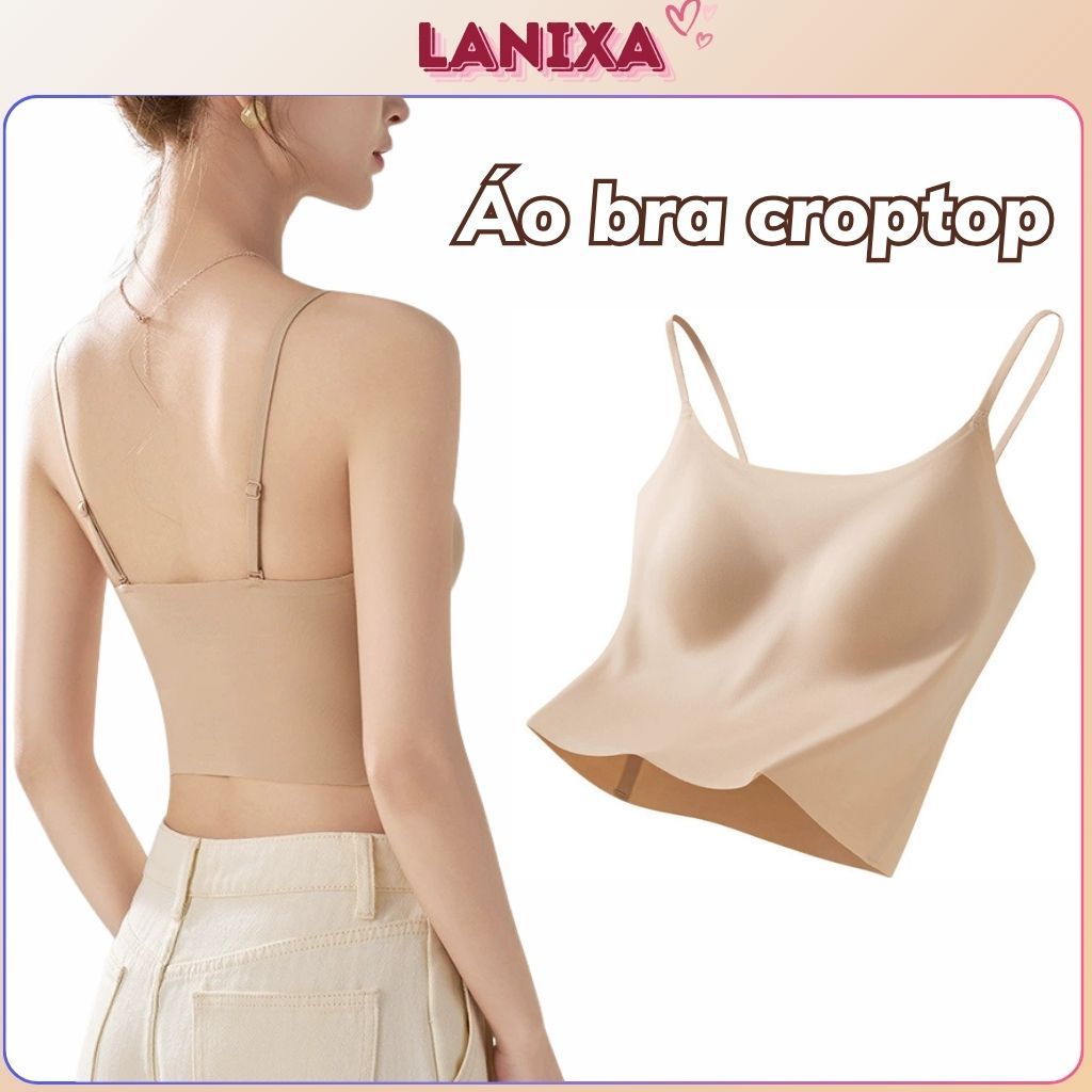 Áo bra nữ su đúc cao cấp dáng lửng đệm mút sẵn mỏng nhẹ tàng hình co giãn linh hoạt LANIXA B6683