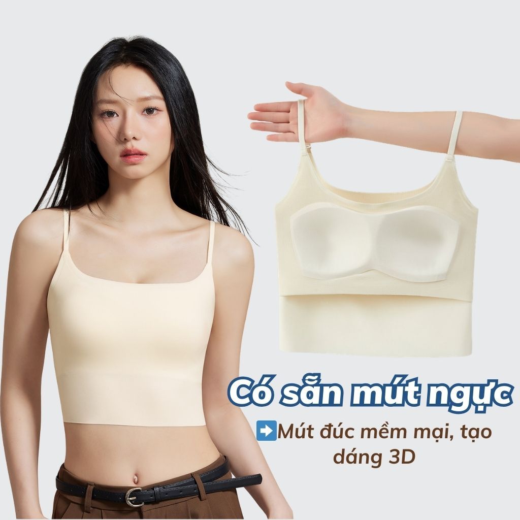 Áo bra nữ su đúc cao cấp dáng lửng đệm mút sẵn mỏng nhẹ tàng hình co giãn linh hoạt LANIXA B6683