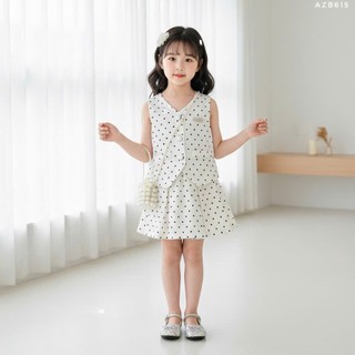 Set Váy Bé Gái Ghile Vest & Chân Váy Xếp Ly AZB615 Chấm Bi