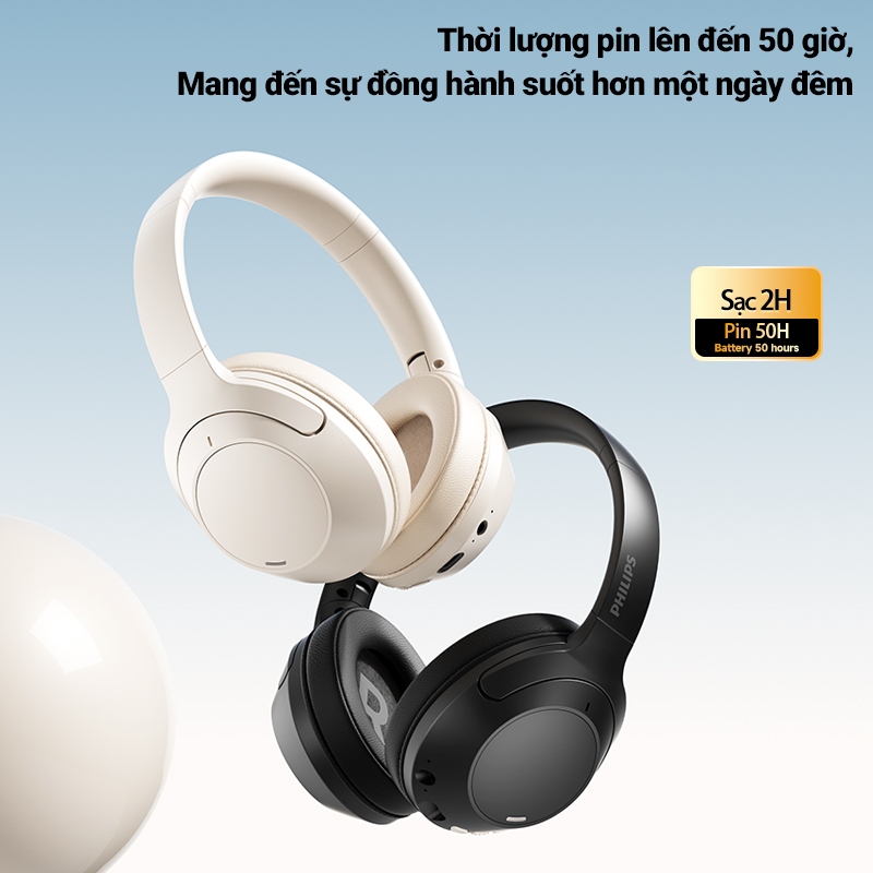 Tai nghe chụp tai Philips TAH2020 Bluetooth 5.4, độ trễ thấp 80ms, hiệu ứng âm thanh nổi 3D | BigBuy360 - bigbuy360.vn