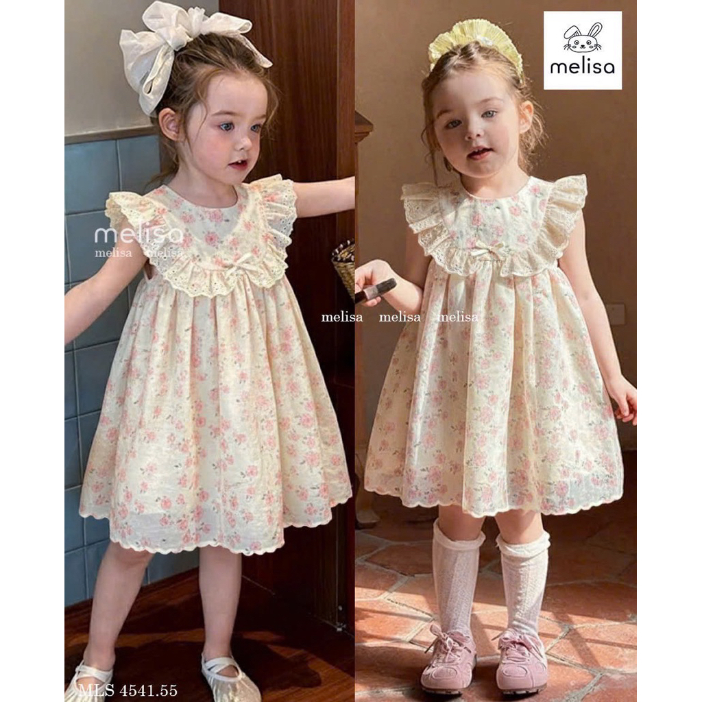 Set váy và váy đầm bé gái cao cấp mùa hè MLS J&J Luca, chất liệu mềm mát, thiết kế xinh, size 13-45kg