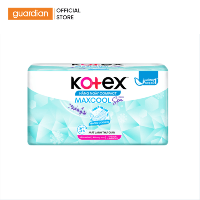 Băng Vệ Sinh Hàng Ngày Kotex Compact Maxcool French Spa 15Cm 40 Miếng