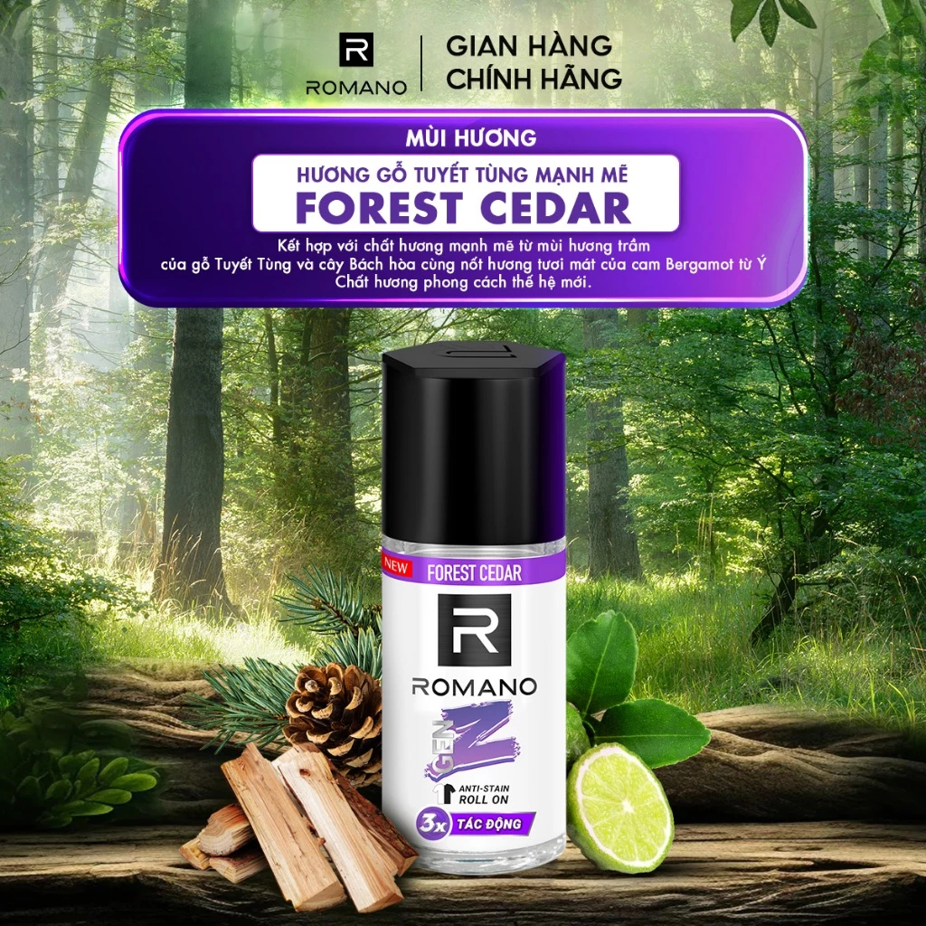 [Tặng Sữa rửa mặt 25g] Combo 2 Lăn khử mùi Romano Gen Z Khử mùi vượt trội - Ngăn vệt ố vàng 40mlx2 (Tặng mùi ngẫu nhiên)