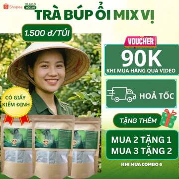 Combo 2 bịch 80 gói trà mix 5 vị lá ổi,lá sen,giảo cổ lam,cỏ ngọt, lá nếp thơm Nước Trà Tea trà