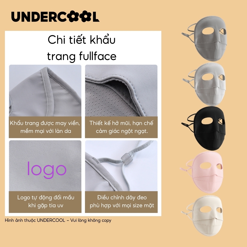 Khẩu Trang Fullface Kín Mặt Chống Nắng Chống Tia UV UPF100+  Thoáng Khí, Bảo Vệ Toàn Diện Live KT16
