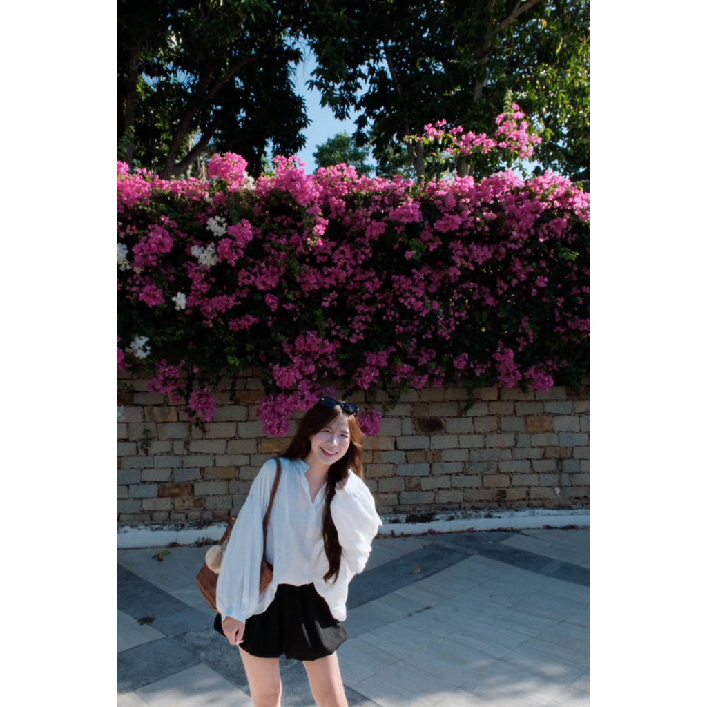 (Còn đen) Áo đũi tơ sơ mi dáng rộng babydoll 4135 Nữ the.sweaterweather TSW