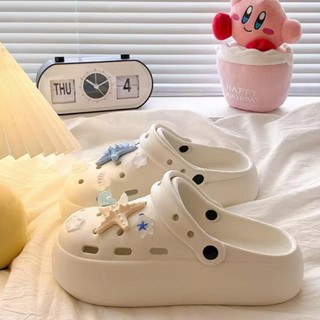 Dép sục nữ đế cao 4cm basic kèm charm Sao biển xanh kiểu sandal quai hậu dễ thương CS-254 Mita