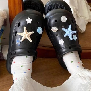 Dép sục nữ đế cao 4cm basic kèm charm Sao biển xanh kiểu sandal quai hậu dễ thương CS-254 Mita