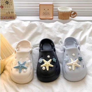 Dép sục nữ đế cao 4cm basic kèm charm Sao biển xanh kiểu sandal quai hậu dễ thương CS-254 Mita