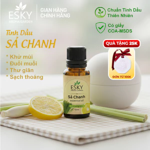Tinh Dầu Sả Chanh Nguyên Chất ESKY AROMA GARDEN Sạch Thoáng, Khử Mùi, Đuổi Muỗi 10ml 20ml