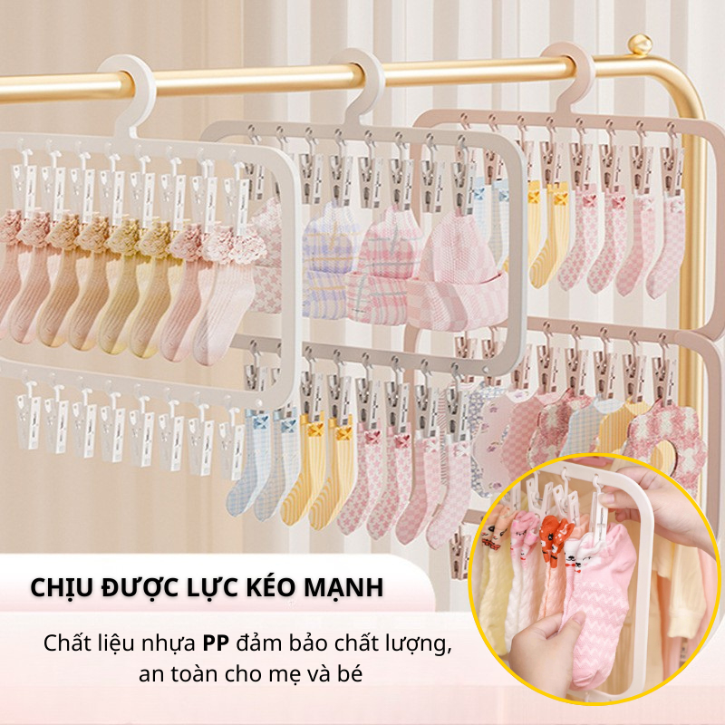Móc Treo Quần Áo Trẻ Em , Móc Trùm Treo Đồ Cho Bé Treo Khăn Tất Bao Tay Bao Chân Mũ Cho Bé TitiHome